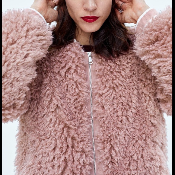 Zara Pink Fluffy Jacket - Picture 8 of 8